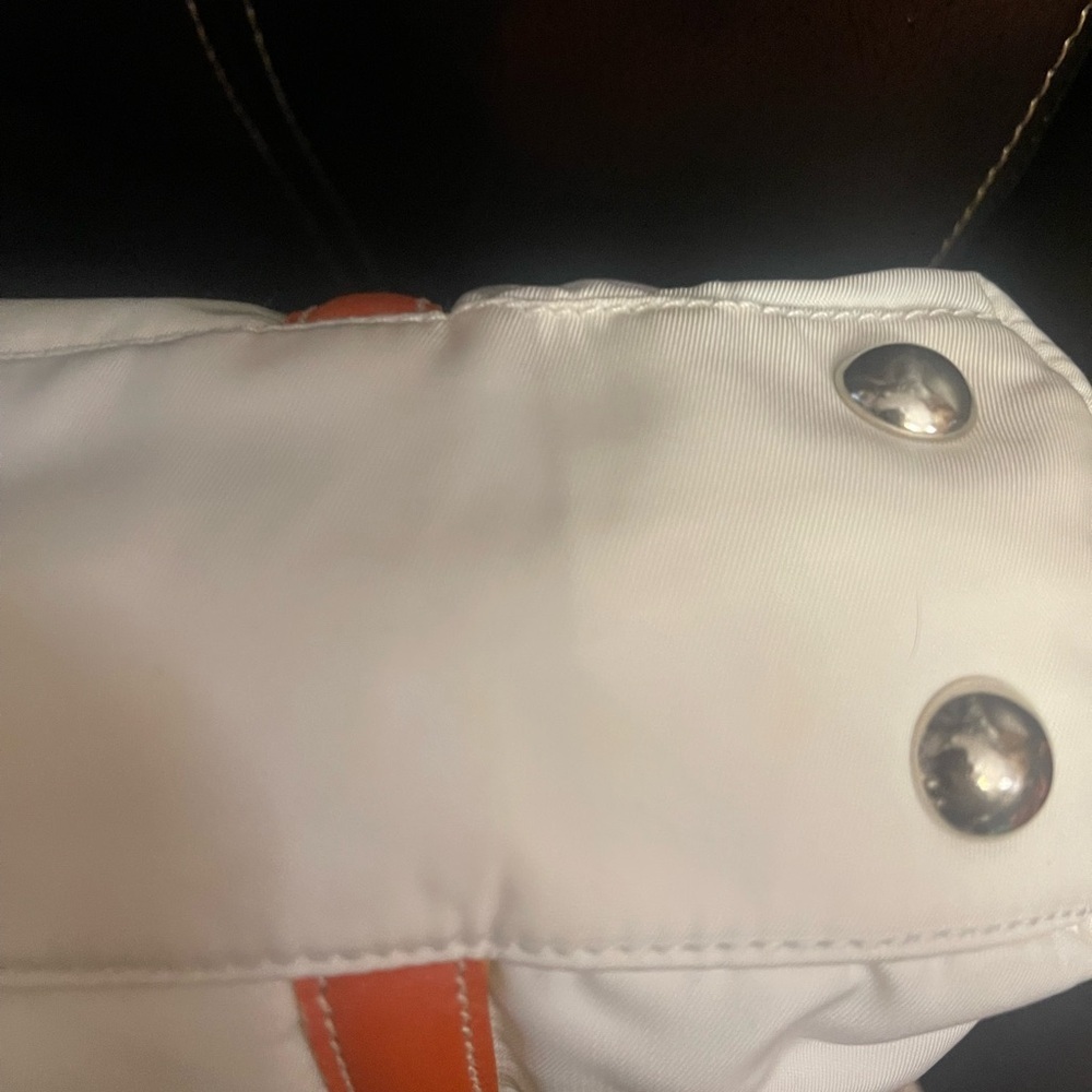 Prada Nylon 2-Way White and Orange Bag - Picture 4 of 11